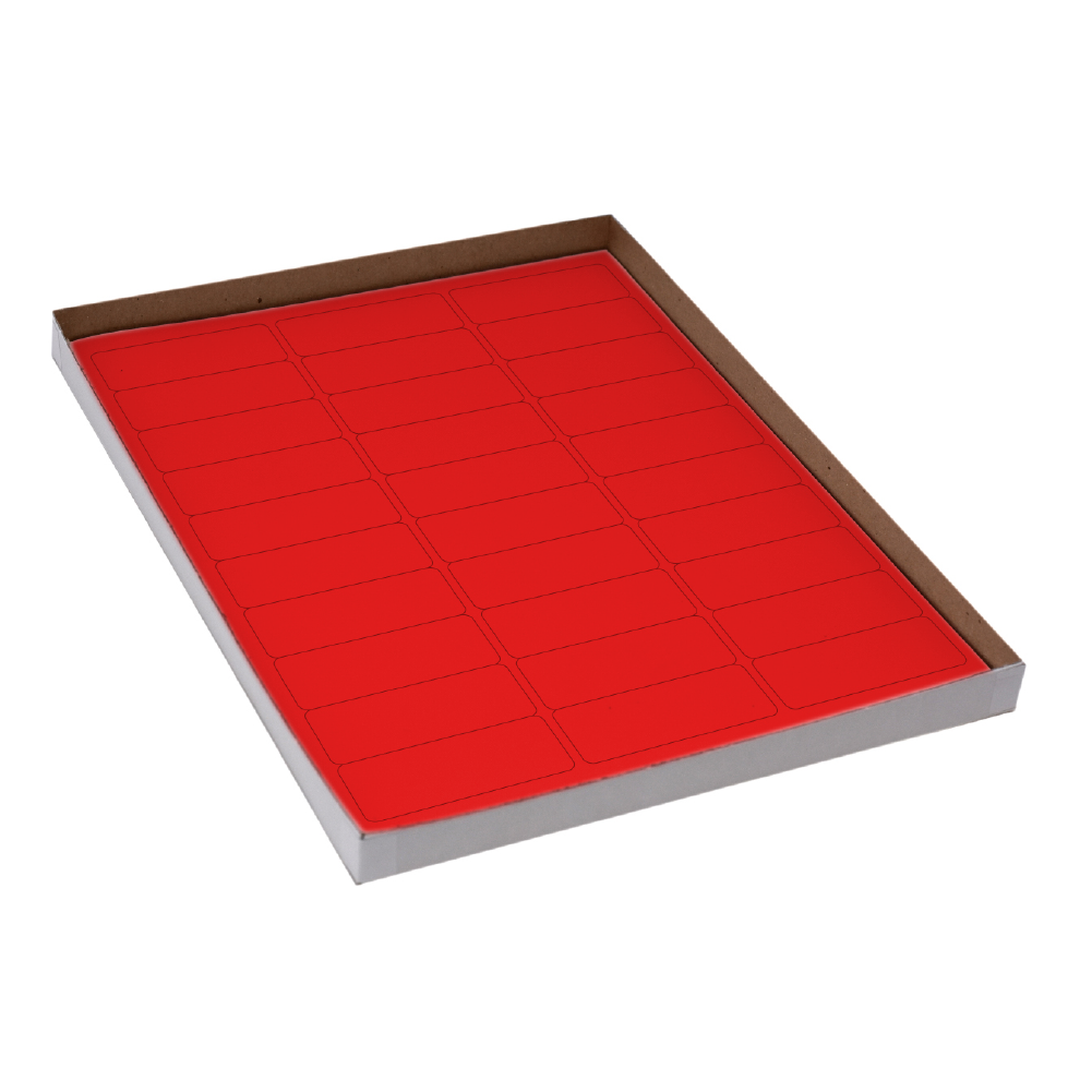 Globe Scientific Label Sheets, Cryo, 67x25mm, for Racks and Boxes, 20 Sheets, 30 Labels per Sheet, Red Image